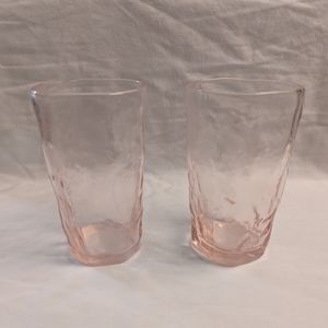 Vintage Morgantown pink crinkle water glasses